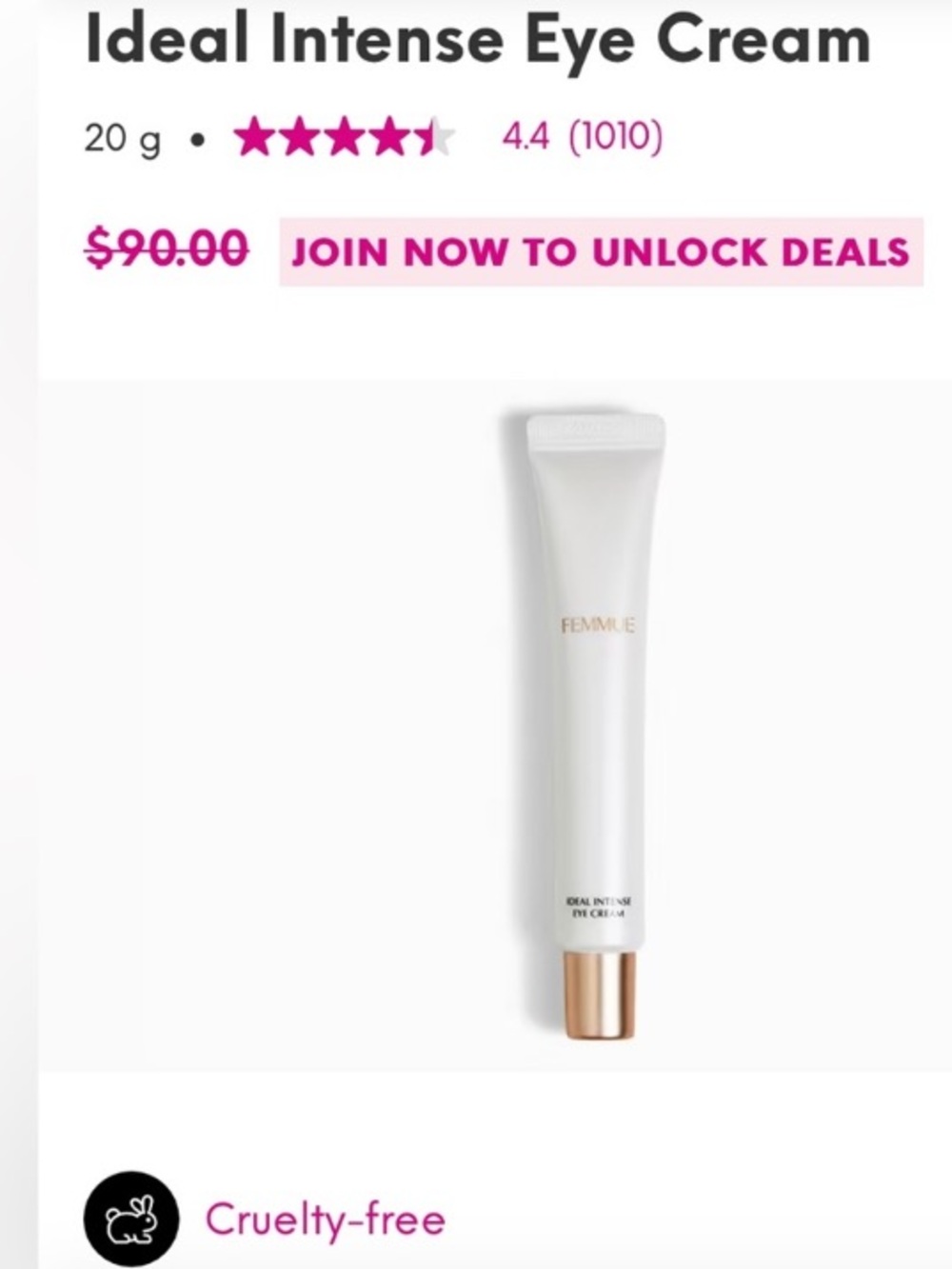 Femmue Ideal Intense Eye Cream 0.7oz / 20g NEW! FULL SIZE!